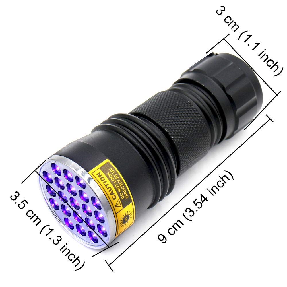 21 LED, UV Metal LED Flashlight Torch (with AAA Battery)