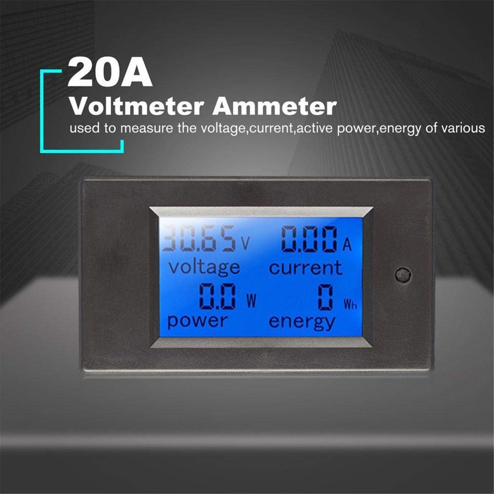 20A AC Energy Meter, 80V-300V with Multi-Colour Digital Display