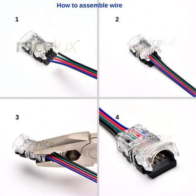 LED Strip Connector for 5050 5630 RGB Connector (Clip Type) -4 Pieces