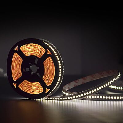 Premium LED Strip Light 5m Long 240 LED/M Warm White Non Waterproof 3000K with 3 Key Dimmer and 5 Amp Driver
