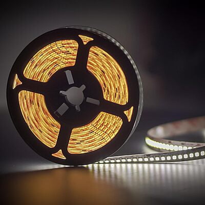 Premium LED Strip Light 5m Long 120 LED/M Warm White Non Waterproof 3000K with 3 Key Dimmer and 3 Amp Driver