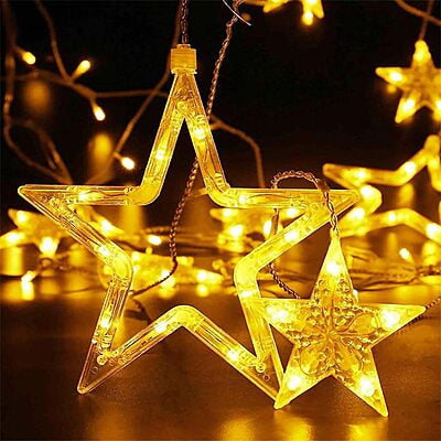 Star Curtain LED String Light, Warm White Color