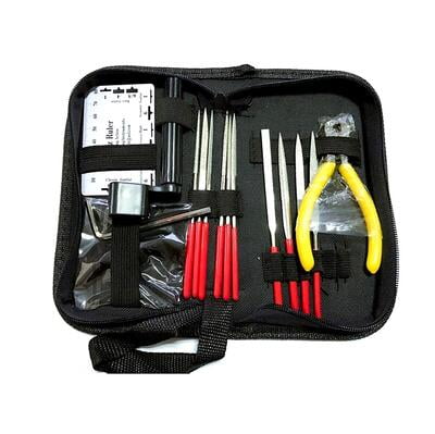 amiciTools All in One Guitar Repairing and Maintenance Kit, Includes String Organizer, Action Ruler, Gauge Measuring Tool, Hex Wrench Set and Files