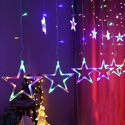 Star Curtain LED String Light, Multi Color