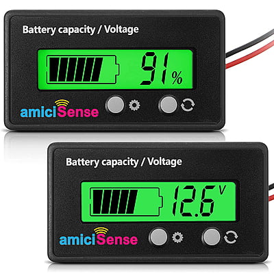8-70V LCD Acid Lead Lithium Li-Fo Battery Capacity Indicator Voltmeter Monitor Display