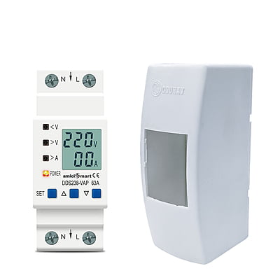 Over/Under Voltage Protection with Energy Meter 63A With Small Mount