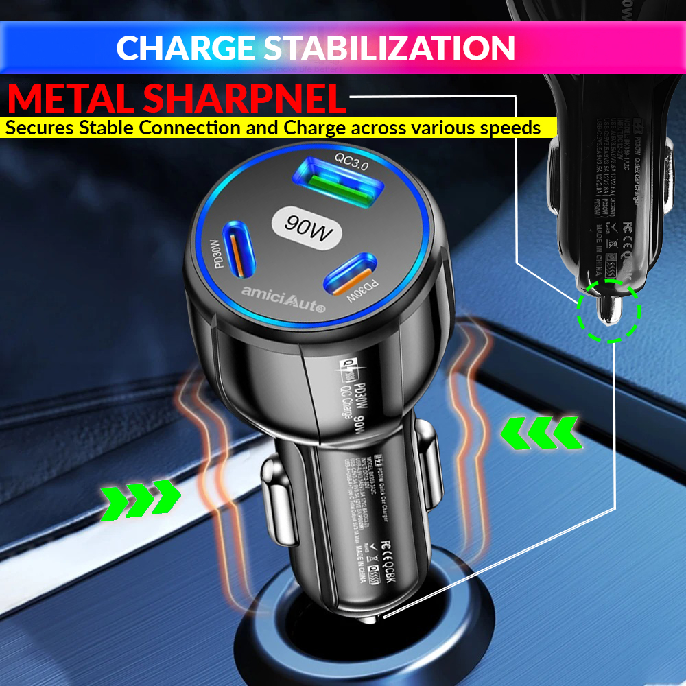 90W Car Mobile Charger