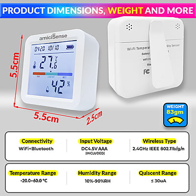 Wireless Portable Temperature Humidity Meter (NEW) with AAA battery