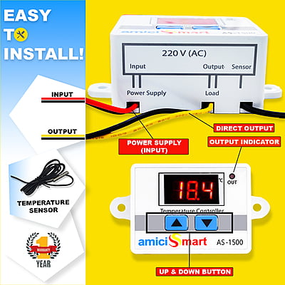 Multipurpose Digital Thermostat AC 220V 1500W Temperature Controller With Range -50 to +110℃