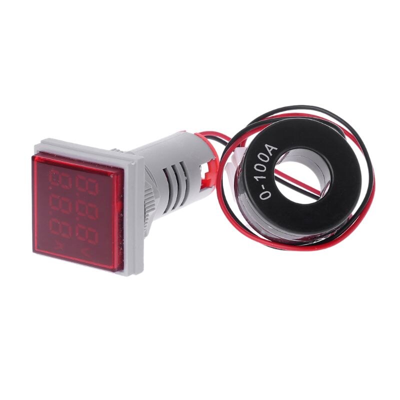 amiciSmart Voltage/Current Meter LED Display Voltmeter Ammeter AC 60-500 V 0-100A(Red)