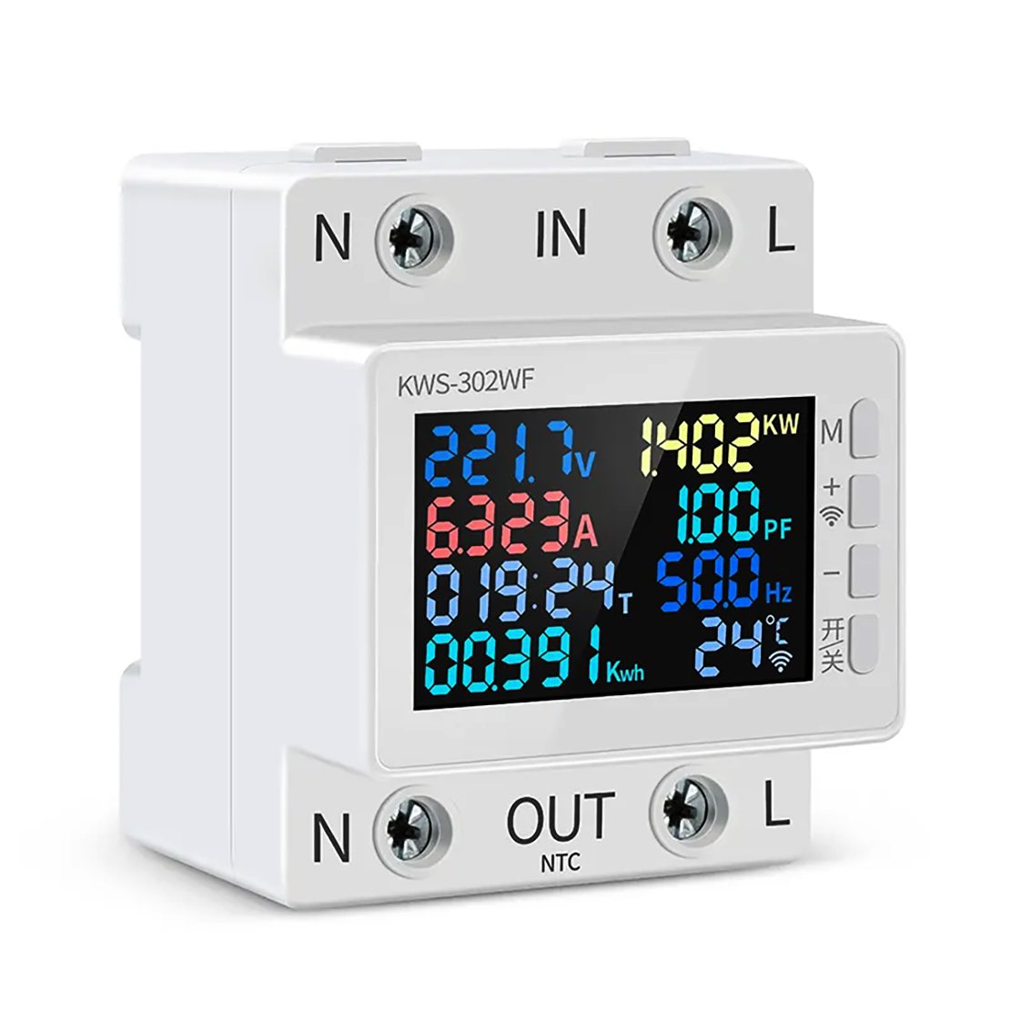 8in1 Remote Electrical Parameters Display (DIN Rail)