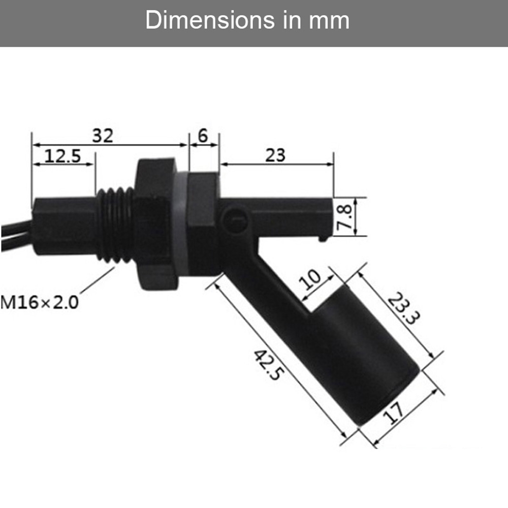 Magnetic Float Water Level Sensor - Black
