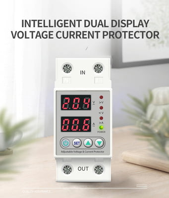 Automatic Over/Under Voltage (Adjustable Setting) Protection with Auto Re-connect LED Display Standard Din-Rail Mounted Single Phase 220V, 63A