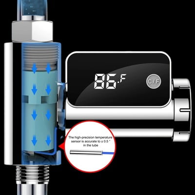 Tap water Temperature Display Adapter with 2xAAA Battery